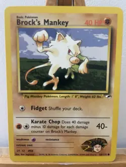 Brock’s Mankey 68/132 Common | Gym Heroes | Lightly played (Exc) | Pokemon TCG - Image 1