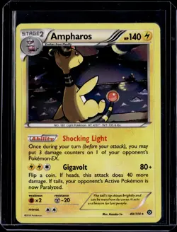Ampharos 40/114 XY Steam Siege Holo Rare Lightning 2016 (LP) / Pokemon TCG - Image 1