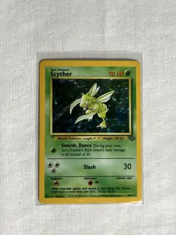 Pokemon TCG Scyther Unlimited Holo Rare 10/64 Jungle Expansion - Image 1
