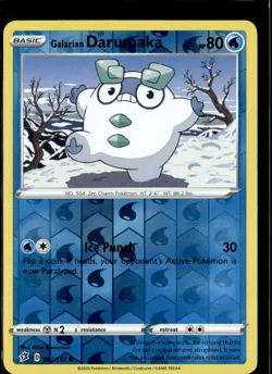 Pokemon Galarian Darumaka 047/192 Rebel Clash Reverse Holo Common 2 Card Lot - Image 1