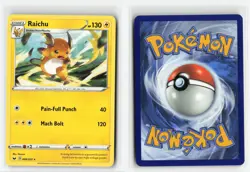 RAICHU 066/202 SWORD SHIELD BASE NON HOLO RARE POKEMON TCG LP - Image 3