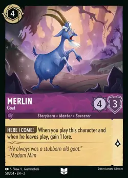 Disney Lorcana Merlin - Goat - 51 - Rise Of The Floodborn - Image 1
