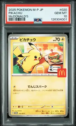 PSA 10 Pikachu McDonald’s Happy Set Promo 020/M-P 2025 Pokemon Card JP GEM MINT - Image 3