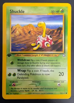 POKEMON NEO GENESIS 1ST EDITION SHUCKLE COMMON CARD 72/111 - Image 1