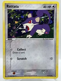 Rattata 77/112 EX Fire Red Leaf Green Reverse Holo Vintage Pokemon TCG Card - Image 1