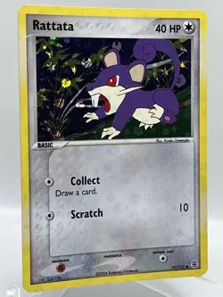 Rattata 77/112 EX Fire Red Leaf Green Reverse Holo Vintage Pokemon TCG Card - Image 2