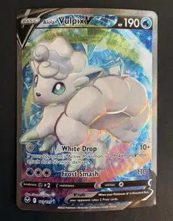 Alolan Vulpix V Full Art 173/195 SwSh Silver Tempest Holo Pokemon Tcg Card NM - Image 1