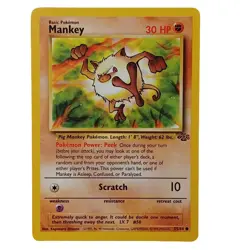 Mankey 55/64 Jungle Set Common Pokemon Card 1999 WOTC NM Vintage TCG - Image 1