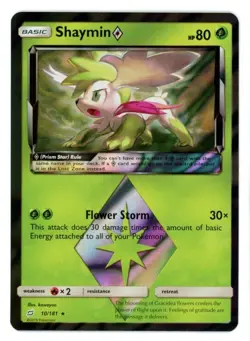 Shaymin Prism Star Holo 10/181 Team Up Pokemon Card - Image 1