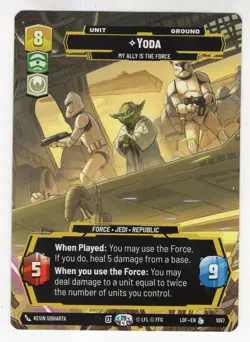 Star Wars Unlimited LotF Prestige Card LOF1057 Yoda - Image 1