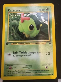 Caterpie 53/75 1st Edition Neo Discovery Pokemon - Image 1
