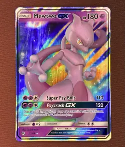 Pokemon Mewtwo GX 31/68 Hidden Fates Ultra Rare Full Art Holo 180 HP Psycrush - Image 1