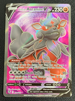 Hisuian Arcanine V 179/195 Silver Tempest Full Art Ultra Rare Pokemon Card NM - Image 1