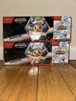 (2) Pokemon Sam's Club Prismatic Evolutions Surprise Box + Booster Bundle Lot - Image 1