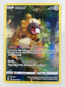 Pokemon TCG Bidoof Crown Zenith: Galarian Gallery GG29/GG70 Holo Ultra Rare NM - Image 1