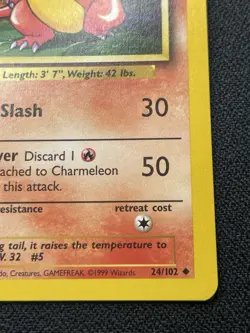 Pokemon Charmeleon 24/102 Base Set Uncommon Unlimited LP - Image 4