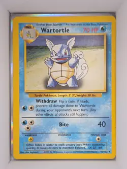 Pokemon TCG Wartortle 42/102 Base Set Wartortle Uncommon LP/MP - Image 1