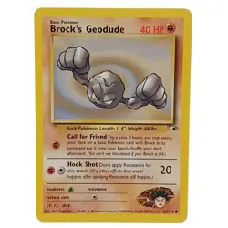 Brock’s Geodude 66/132 Gym Challenge Pokemon Card Vintage WOTC Common NM - Image 1