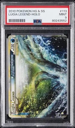 2010 POKEMON HEARTGOLD & SOULSILVER #113 LUGIA LEGEND-HOLO PSA 9 - Image 1