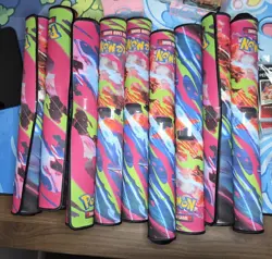 9x Pokemon Phantasmal Flames Charizard MEGA X UPC Play Mat - Rubber Playmat - Image 1