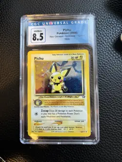 Pokemon Pichu 12/111 Neo Genesis Unlimited Holo Rare CGC 8.5 - Image 1