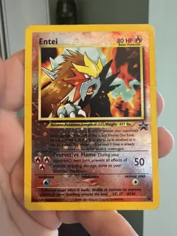 Entei 34 WOTC Reverse Holo Black Star Promo - 2001 Vintage Pokemon TCG - DMG - Image 1