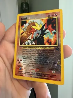 Entei 34 WOTC Reverse Holo Black Star Promo - 2001 Vintage Pokemon TCG - DMG - Image 4