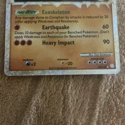 Pokemon TCG Donphan Prime HeartGold SoulSilver Holo Rare Card 107/123 2010 - Image 4