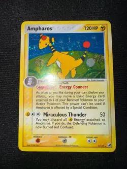 ✨ Pokemon Ampharos EX Unseen Forces 1/115 Holo Rare English 2005 ✨ - Image 1