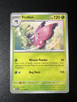 Vivillon 010/198 Uncommon Scarlet & Violet Base Set Pokemon TCG NM - Image 1