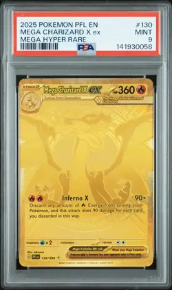 Pokemon TCG - Mega Charizard X EX 130/094 Hyper Rare - Phantasmal Flames - PSA 9 - Image 1