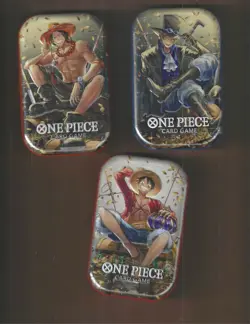 One Piece OP13 Vol 2 "Carrying on his Will" Mini Tin Sealed 3 Tin Set, - Image 1