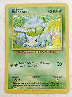 1x Bulbasaur 001/034 Holo Trading Card Game Classic CLV Pokemon Card NM - Image 1