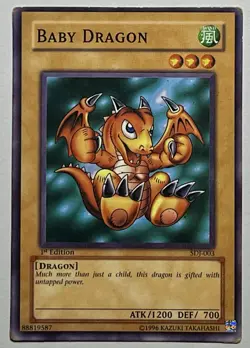 Baby Dragon SDJ-003 (MP) 1st Edition Common 2002 Yu-Gi-Oh! Card TCG - Image 1