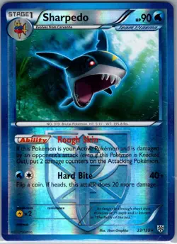 Sharpedo (Team Plasma) 33/135 Reverse Holo Plasma Storm - Pokemon Card - NM - Image 1
