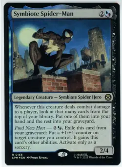 Symbiote Spider-Man [Foil] 156 MTG Marvel's Spider-Man Rare Foil NM - Image 1