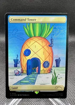 SpongeBob SquarePants MTG Secret Lair Command Tower 7012 Rainbow Foil Edition 2 - Image 1