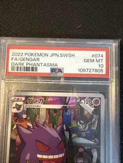 2022 Pokemon SWSH Japanese Full Art Gengar Dark Phantasma #074 PSA 10 Gem Mint - Image 4