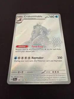 Crabominable Illustration RARE Snowflake Stamp POKEMON STELLAR CROWN 149/142 - Image 1
