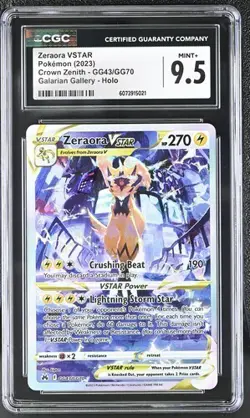 CGC 9.5 Zeraora VSTAR GG43 Full Alt Art Gem Mint 2023 Pokemon Crown Zenith 1065 - Image 1