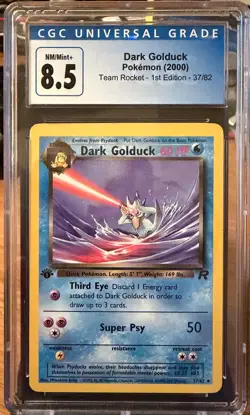 Dark Golduck 37/82 Team Rocket Regular 1st Edition Pokemon WOTC Vintage CGC 8.5 - Image 1