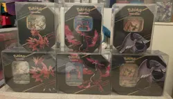 Pokemon Sealed 2023 Crown Zenith Tin Set (6) Articuno Moltres Zapdos - Image 1