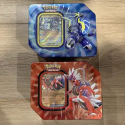 Pokemon TCG - Lot of 2 Tins - PALDEA LEGENDS - Koraidon Ex & Miraidon Ex SEALED - Image 1