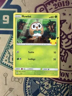 Rowlet - Non Holo - 7/25 McDonalds Promo - 2021 - 25th Anniversary - Pokemon - Image 3
