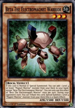 Beta The Electromagnet Warrior - Super Rare 1st Edition SDMY-EN002 - NM - YuGiOh - Image 1