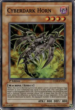 Cyberdark Horn - Super Rare 1st Edition CDIP-EN001 - MP - YuGiOh - Image 1