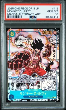 2025 One Piece JP Monkey D. Luffy SEC Alternate Art Manga Parallel #118 PSA 10 - Image 1