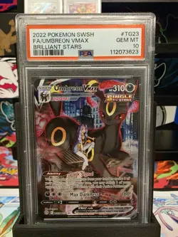 PSA 10 Umbreon VMAX TG23/TG30 Brilliant Stars FA Pokemon Card Trainer Gallery - Image 1