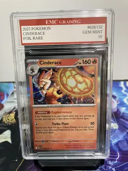 CINDERACE #028/132 HOLO RARE FOIL Pokemon 2025 Card GRADED 10 MINT TCG CCG - Image 1