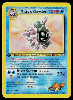 Pokemon Card - Misty's Cloyster Gym Heroes 29/132 Rare 1st Edition - Image 1